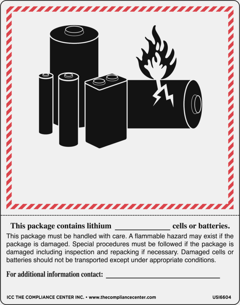 Free Printable Un3481 Label Pdf