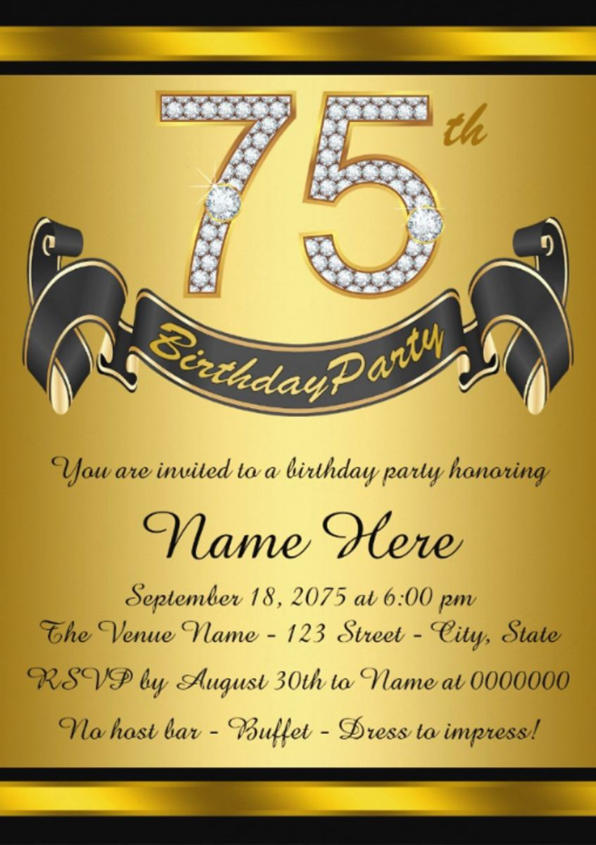 16 75th Birthday Invitations Unique Ideas Birthday 