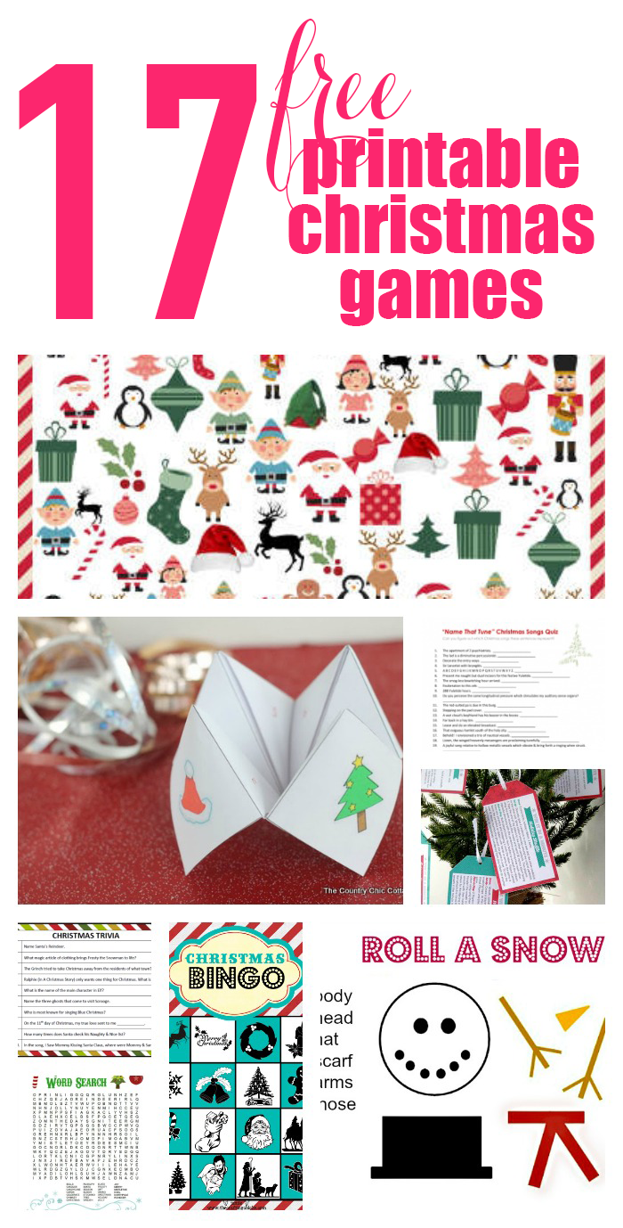 17 Free Printable Christmas Games