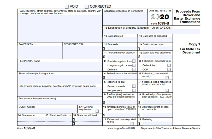 2020 Form 1099 B Printable Printable 1099 Form