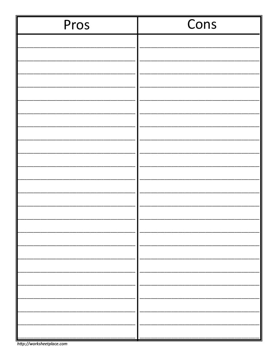 30 Printable T Chart Templates Examples TemplateArchive