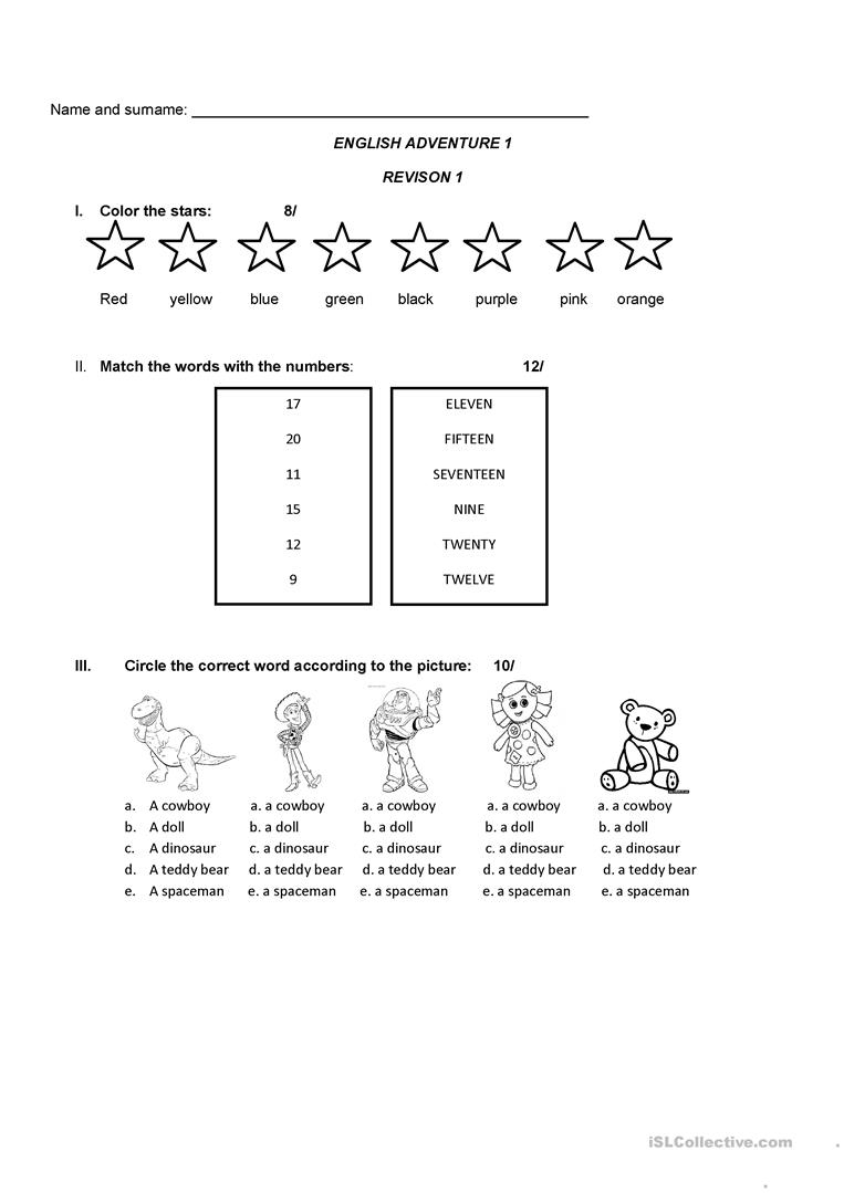 3rd Grade Revison Worksheet Free ESL Printable 