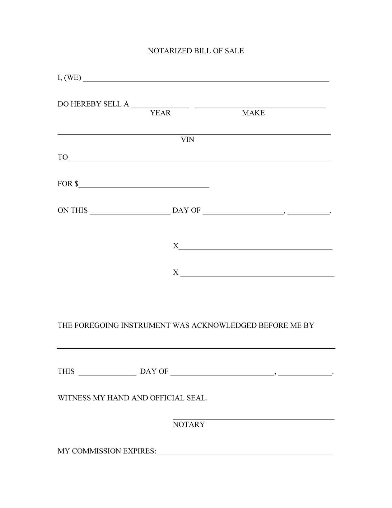 46 Fee Printable Bill Of Sale Templates Car Boat Gun