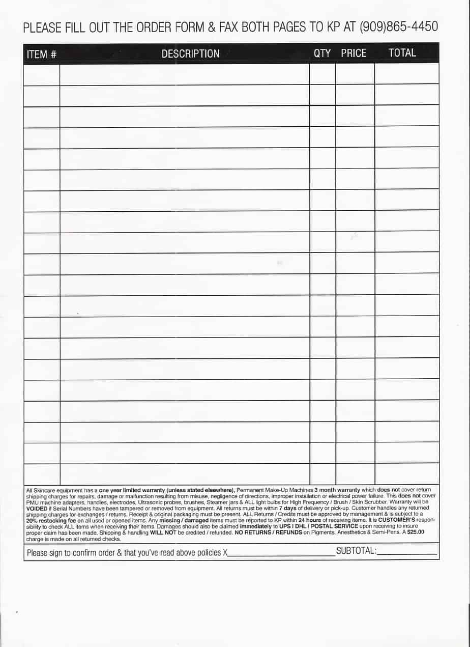 5 Free Order Form Templates Word Excel PDF Formats