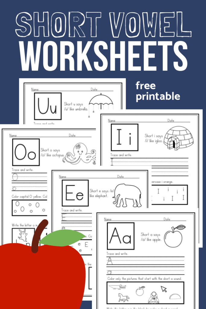 5 FREE Printable Worksheets For Short Vowel Sound Practice