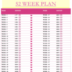 52 Week Money Saving Challenge Free Printable Inside