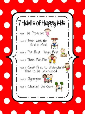 7 Habits of Happy Kids Poster Red from KCrissCreations 