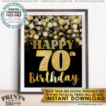 70th Birthday Sign Happy Birthday 70 Golden Birthday