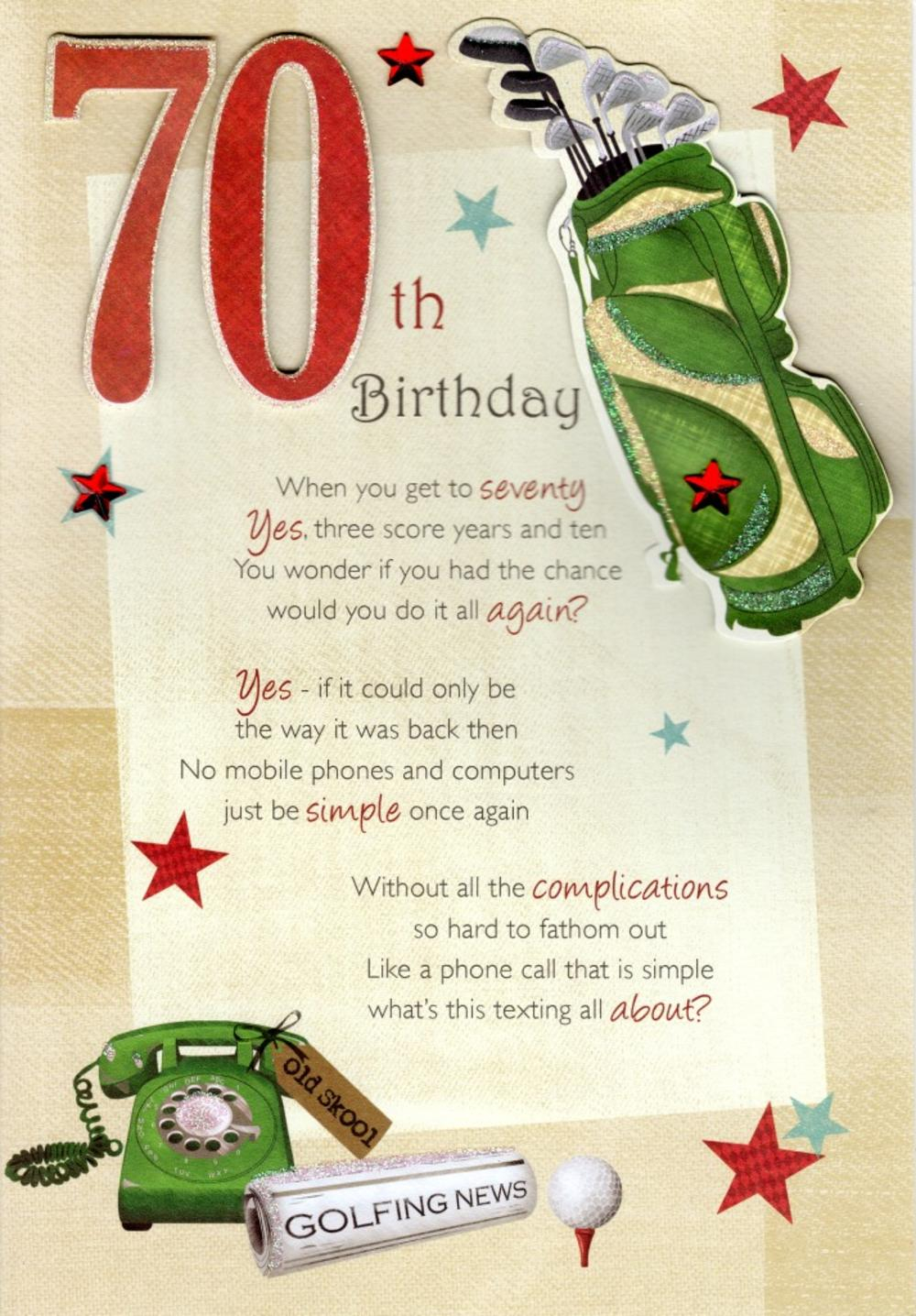 70th Happy Birthday Greeting Card Cards