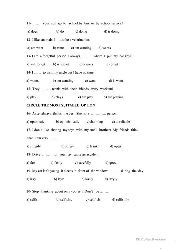 7th Grade Test Worksheet Free ESL Printable Worksheets 