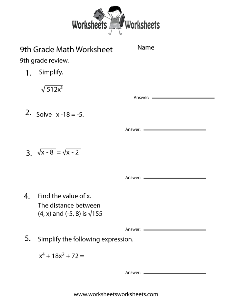 9Th Grade English Worksheets Free Printable