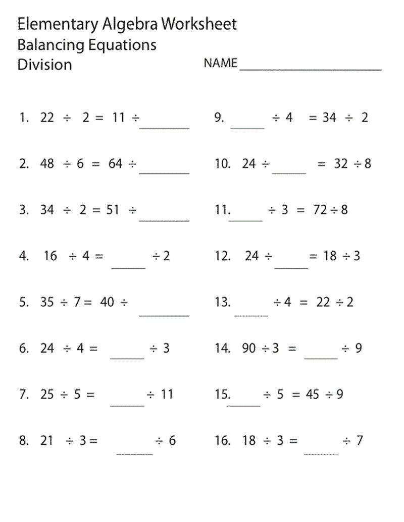 9th Grade Math Worksheets Division Printable Coloring 