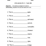 A An Worksheet Eng 6 And 7 Yr Olds