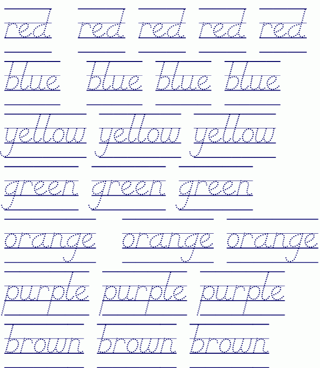 Abcteach Printable Worksheet D Nealian Color Words In 