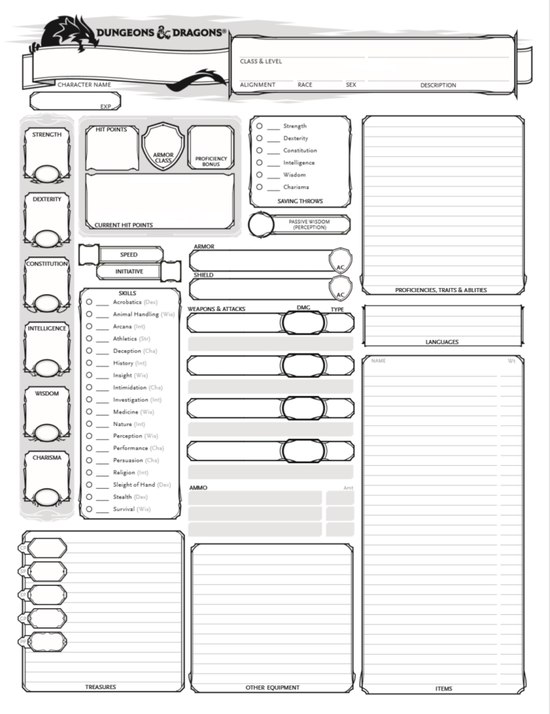 Art I Remade The 5e Character Sheet Because Coming From