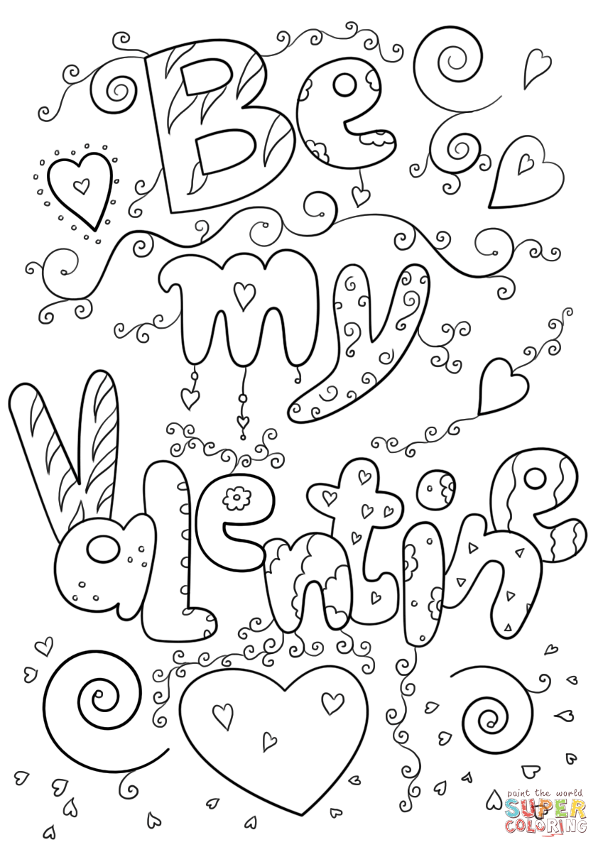 Be My Valentine Coloring Page Free Printable Coloring Pages