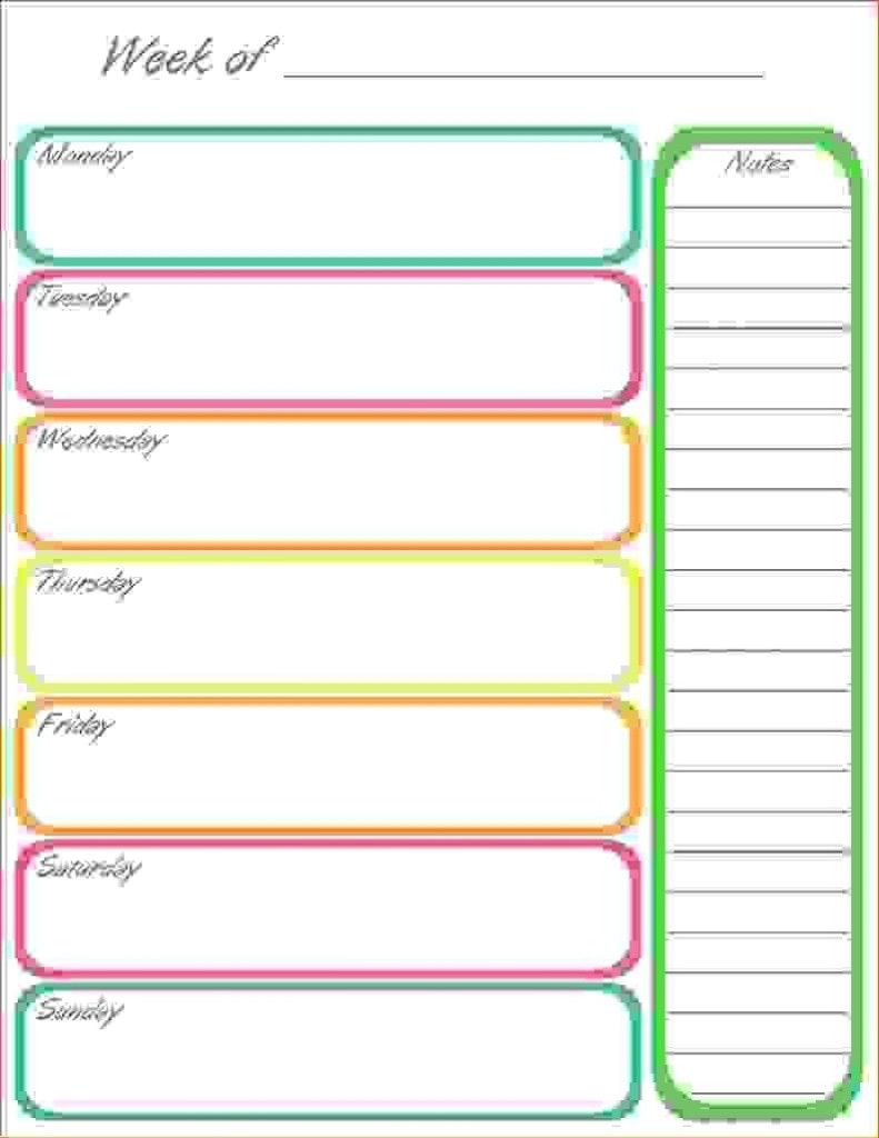 Blank 7 Day Calendar To Print Free Calendar Template Example