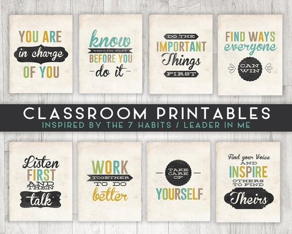 Classroom Printable Posters 7 Habits Inspired Leader In Me