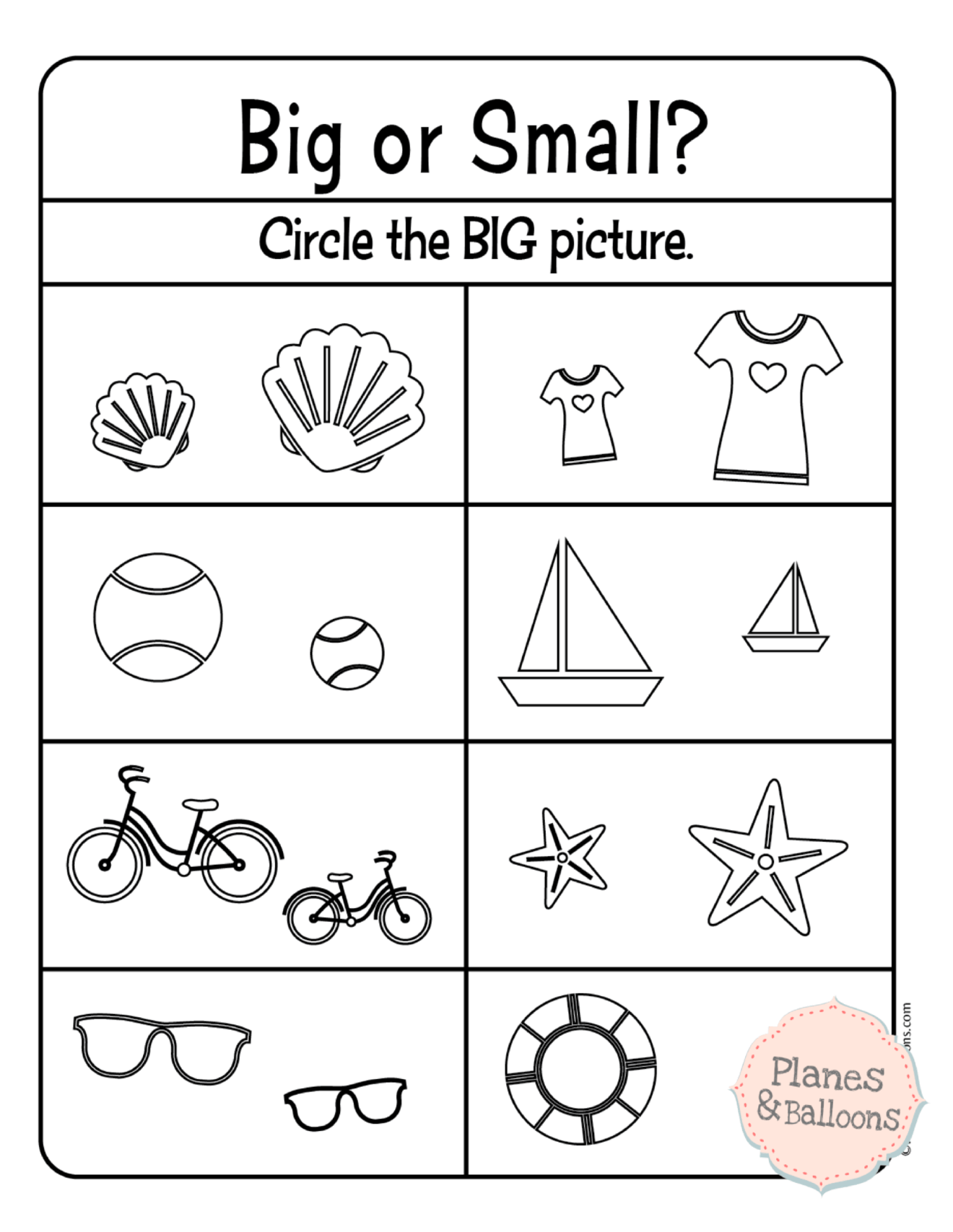 Comparing Size Big And Small Worksheets For Your Busy 