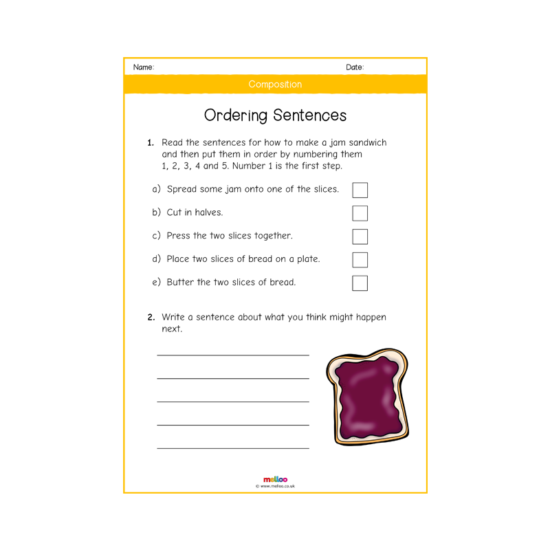 Composition Y1 Worksheets English KS1 Melloo