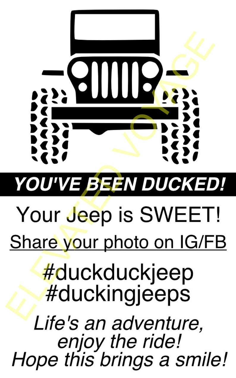 Digital Jeep Duck Tags DuckingJeeps Printable Tags Etsy