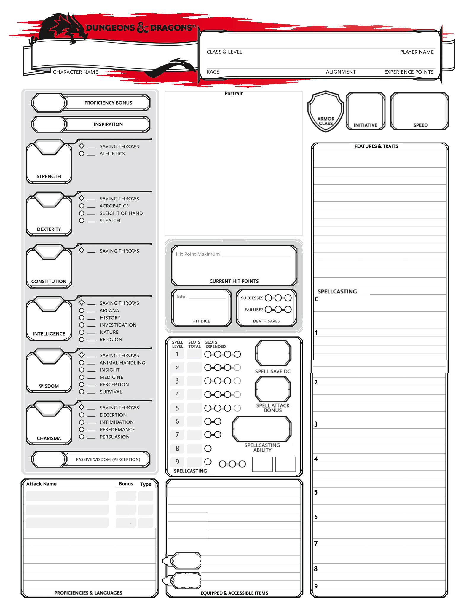 Dnd 5e Printable Character Sheet That Are Persnickety 