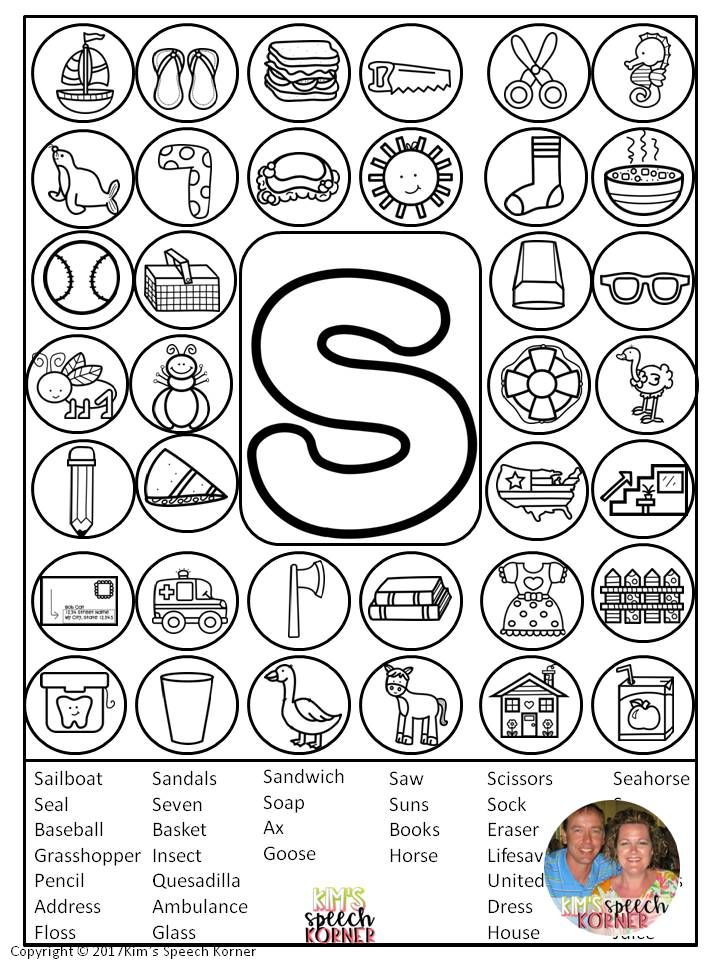 Dot Artsy Articulation Activities Worksheets With 