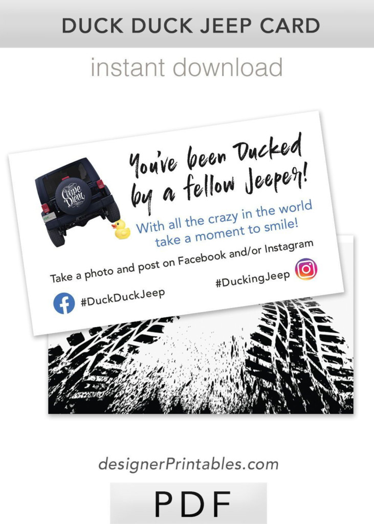 Duck Duck Jeep Tag Card In 2021 Jeep Jeep Lover