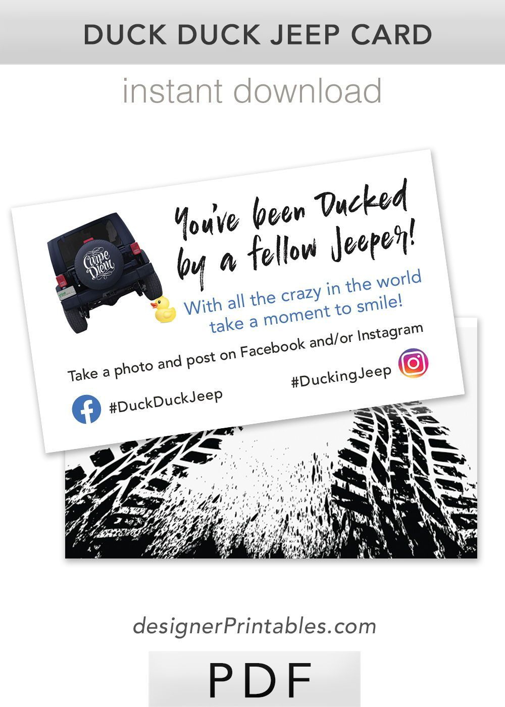 Duck Duck Jeep Tag Card In 2021 Jeep Jeep Lover 
