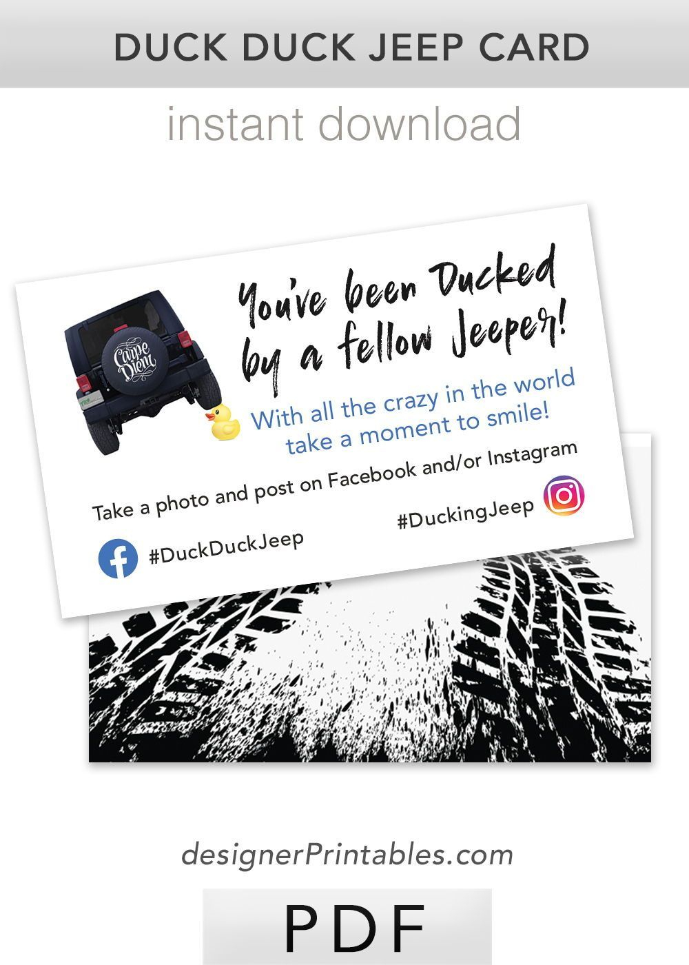 Duck Duck Jeep Tag Card In 2025 Jeep Jeep Lover 