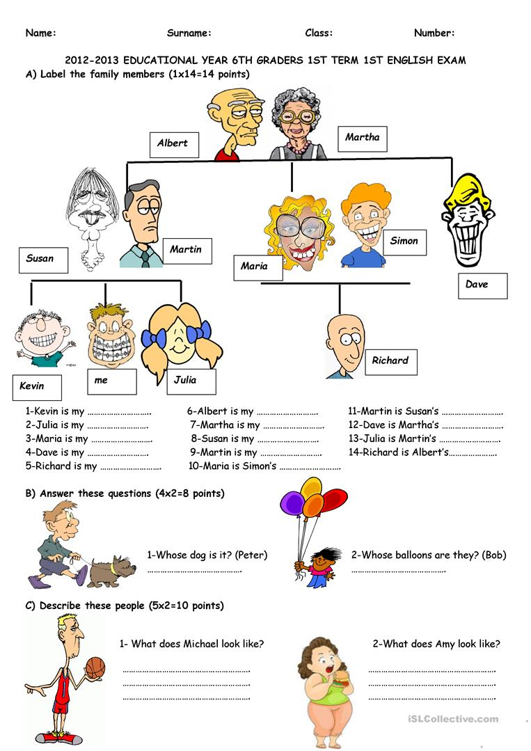 Exam For 6th Graders Worksheet Free ESL Printable 