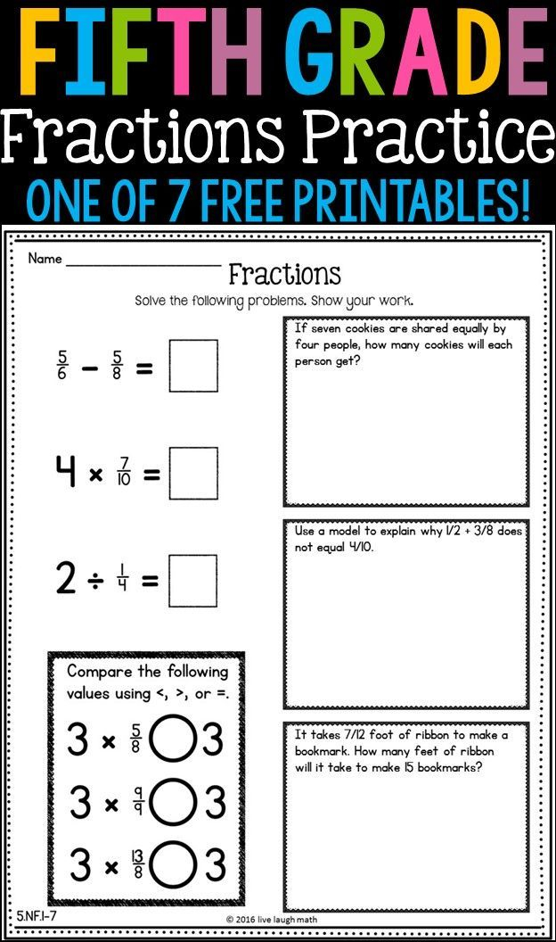 Fifth Grade Math Review 7 FREE Worksheets Fifth Grade 