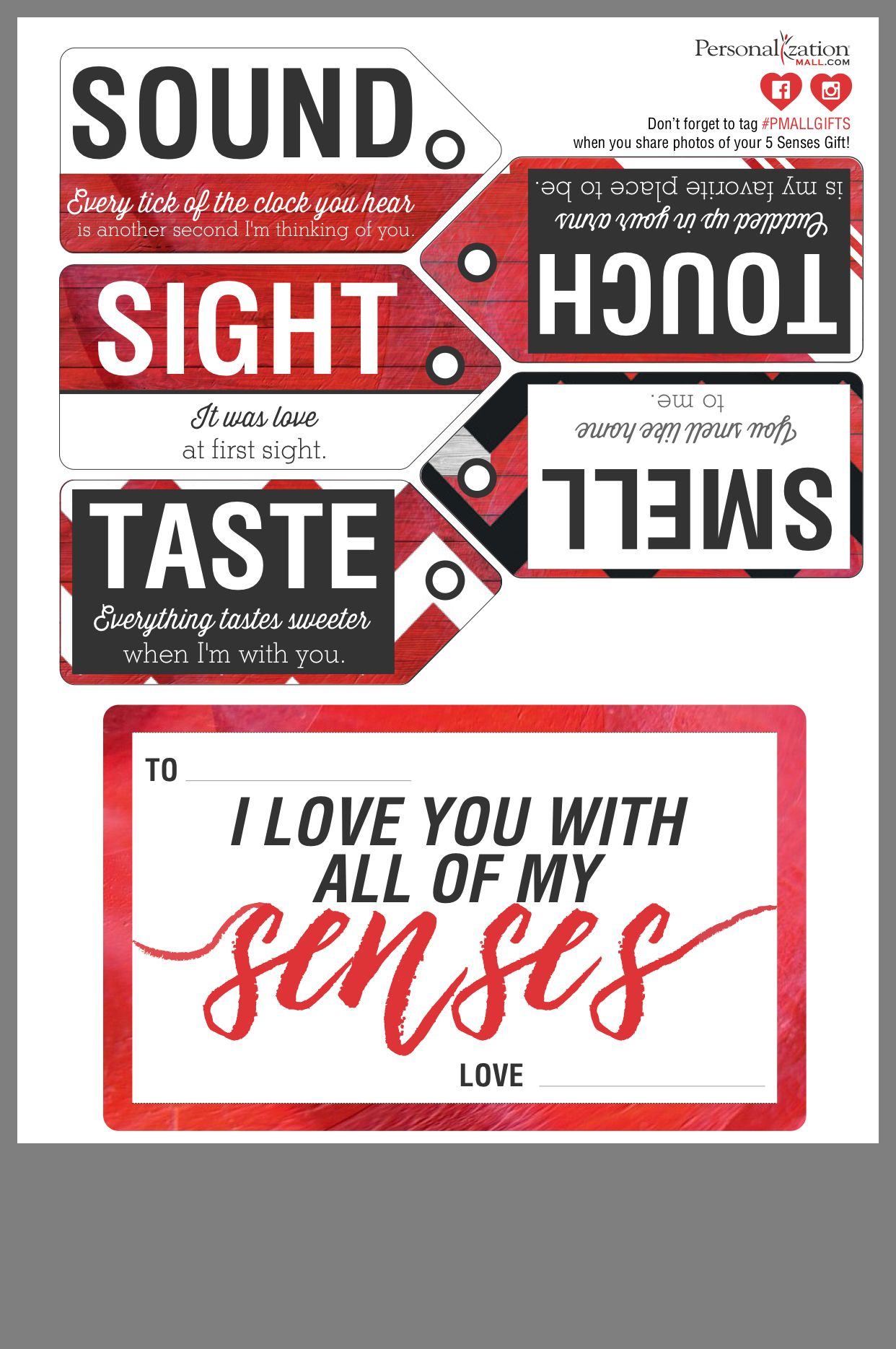 Five Senses Five Senses Gift Senses Valentines Gift 5 