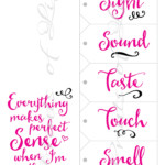 Five Senses Gift Tags Card 5 Senses Instant Download