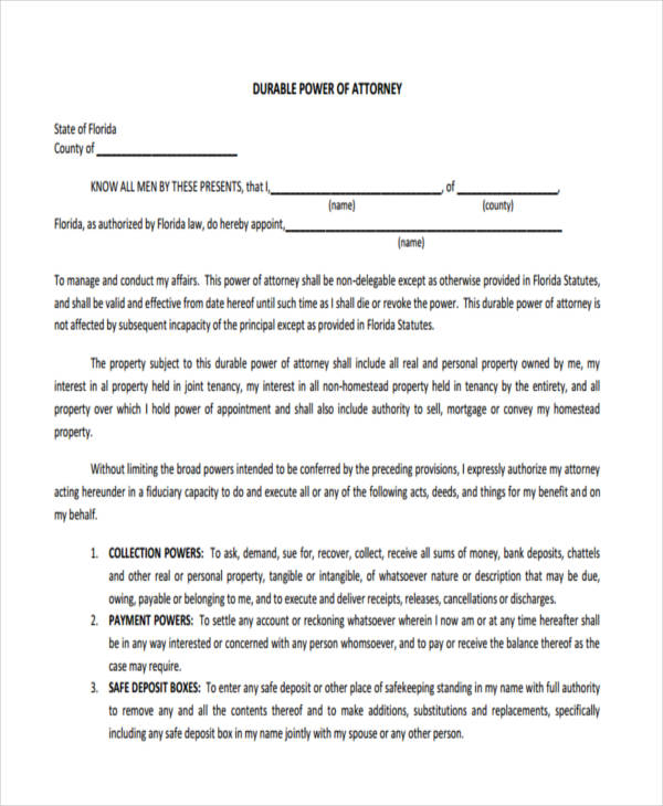 FREE 24 Printable Power Of Attorney Forms In PDF MS Word