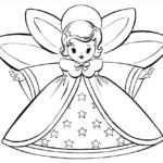 Free Christmas Coloring Pages Retro Angels The