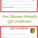 Free Christmas Printable Gift Certificates The Diary