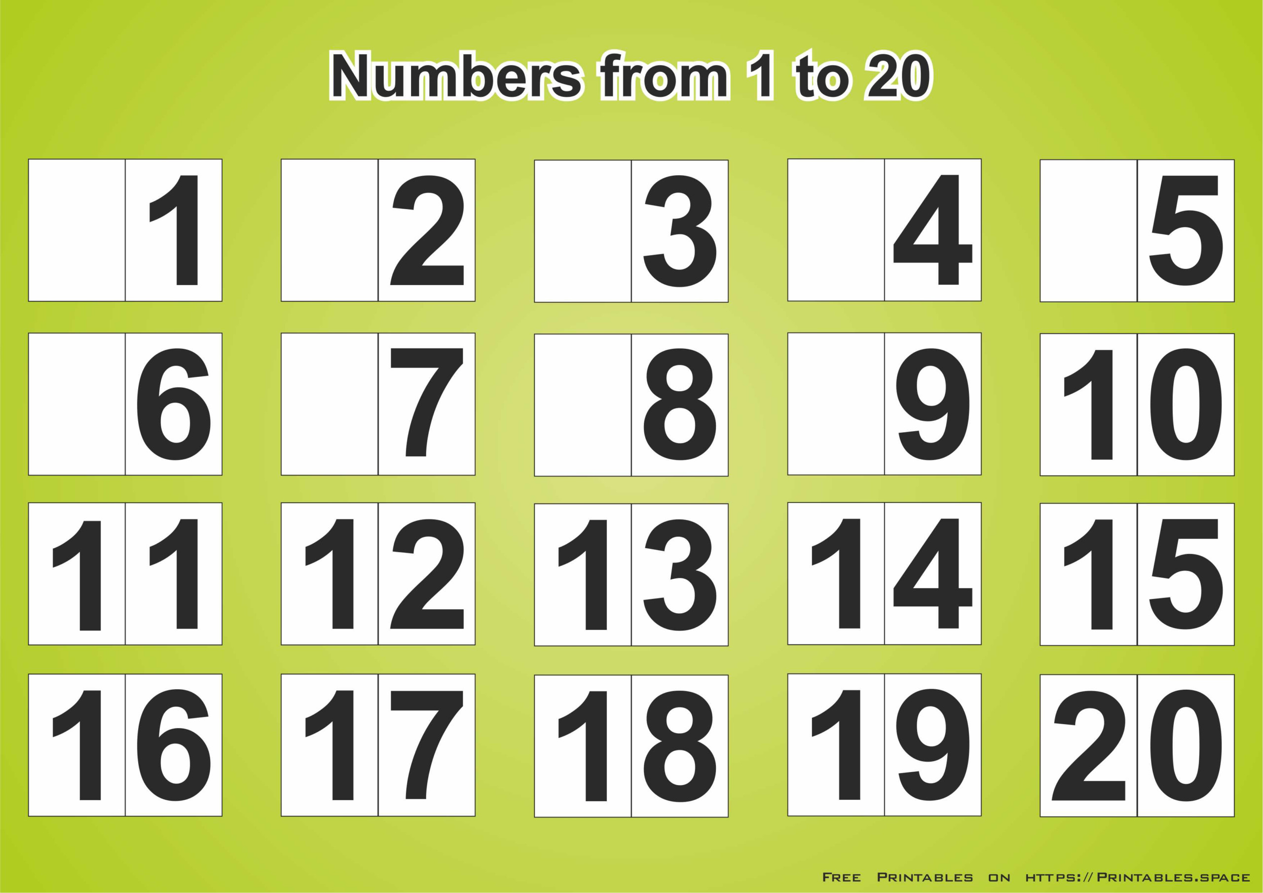 Free Download Printable Page With Numbers 1 20 Free 