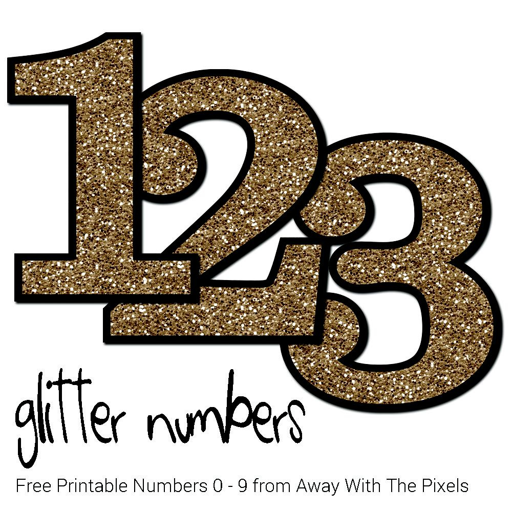 Free Glitter Numbers 0 9 To Download And Print