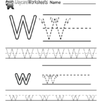 Free Letter W Alphabet Learning Worksheet For Preschool