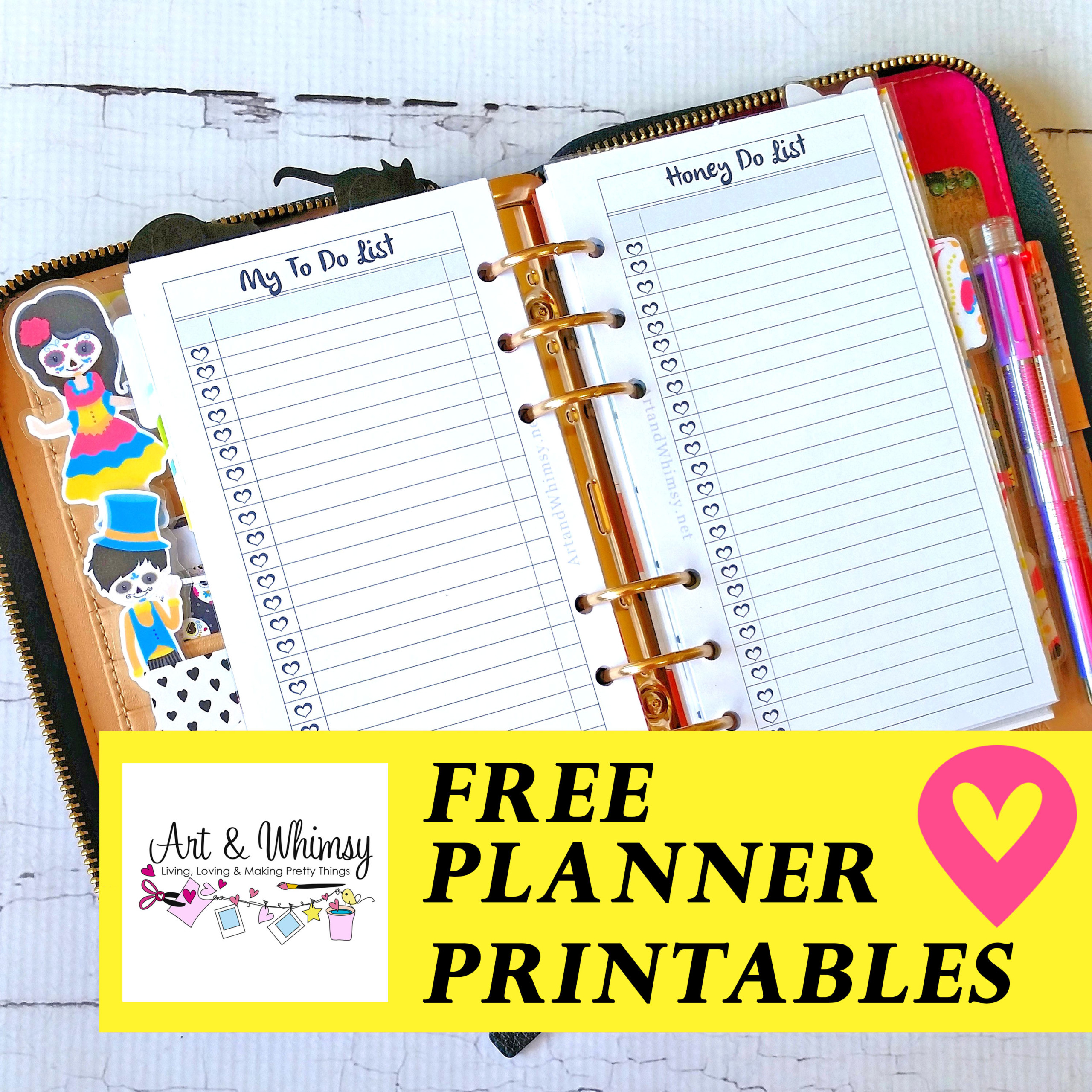 Free Planner Printables Art Whimsy