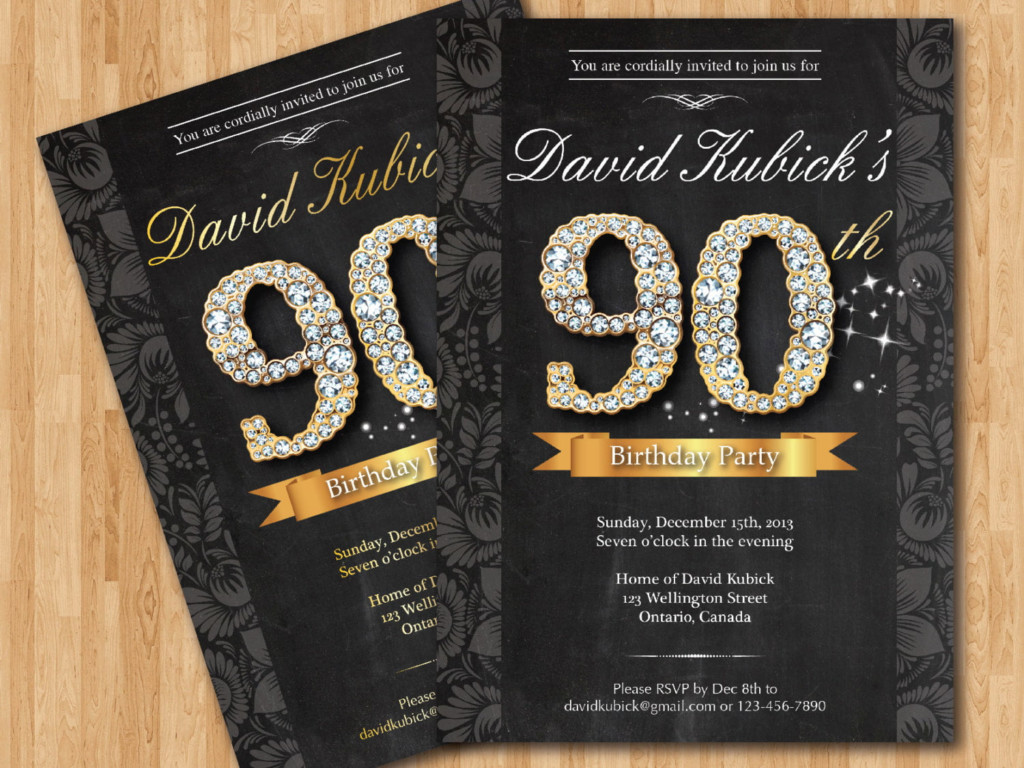 Free Printable 90th Birthday Invitations Bagvania FREE
