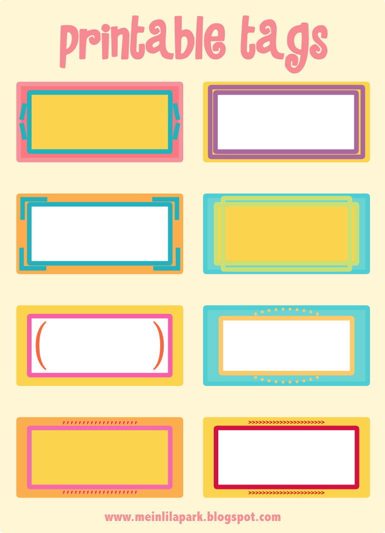 Free Printable Cheerfully Colored Tags Ausdruckbare 