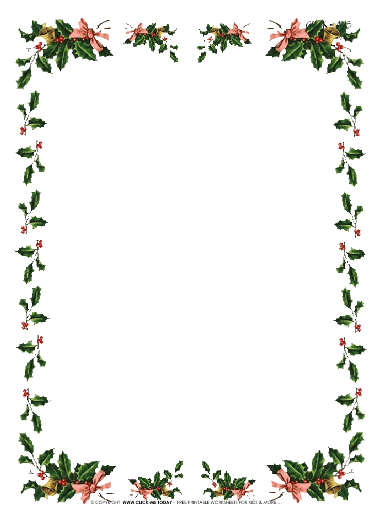 Free Printable Christmas Stationery With Borders Of Holies 5