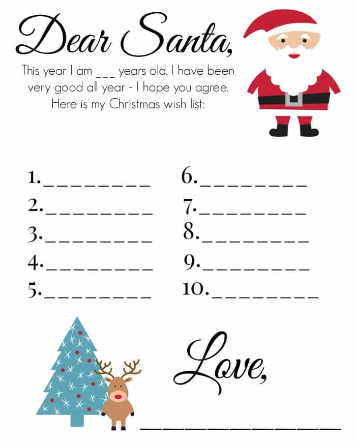 Free Printable Christmas Wish Lists Thrifty Nifty Mommy