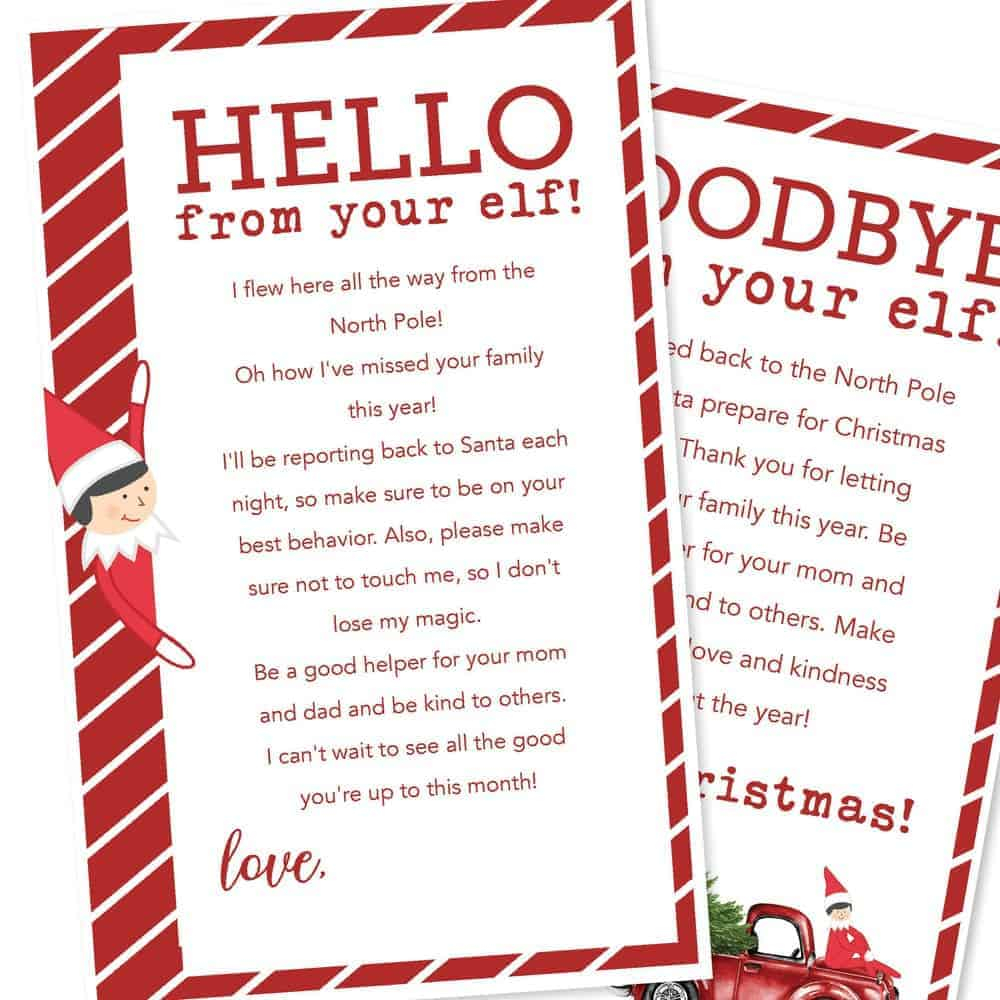 FREE Printable Elf On The Shelf Letters I Heart Naptime