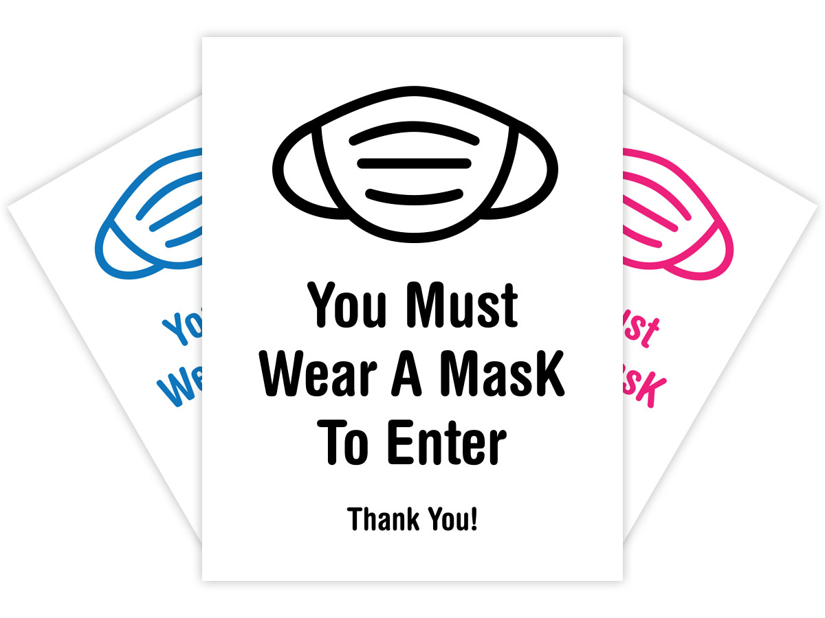 Free Printable Face Mask Safety Signs In 8 Colors Posts