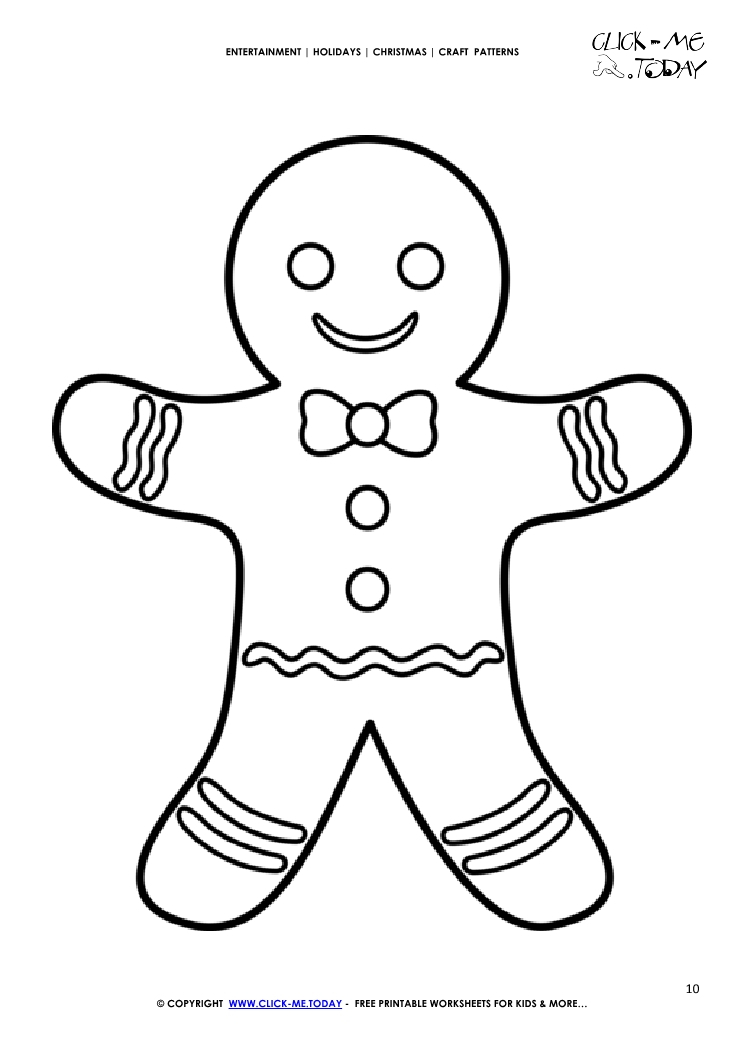 Free Printable Gingerbread Man - FreePrintableTM.com | FreePrintableTM.com