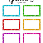 Free Printable Glitter Name Tags The Template Can Also Be