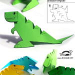 FREE Printable Glue Less Dinosaur Template Dinosaur